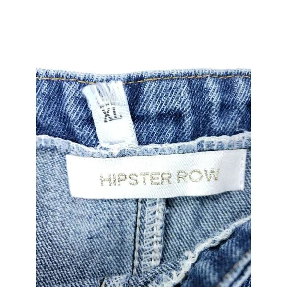 Hipster Row Womens XL Cropped Denim Overalls High Rise Adjustable Buckle Straps - Picture 7 of 9